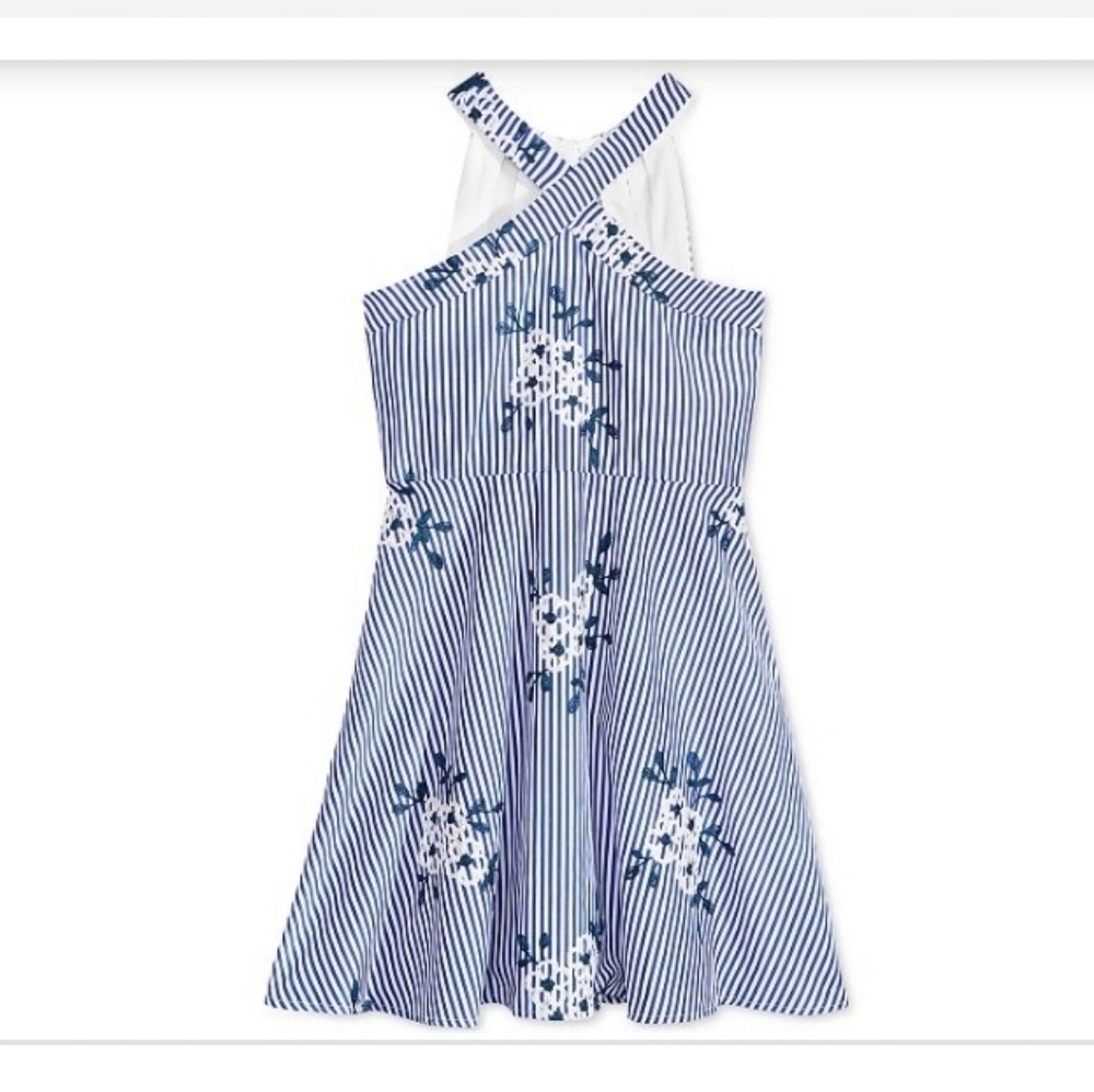 Crystal Doll Embroidered Cage-Back Dress